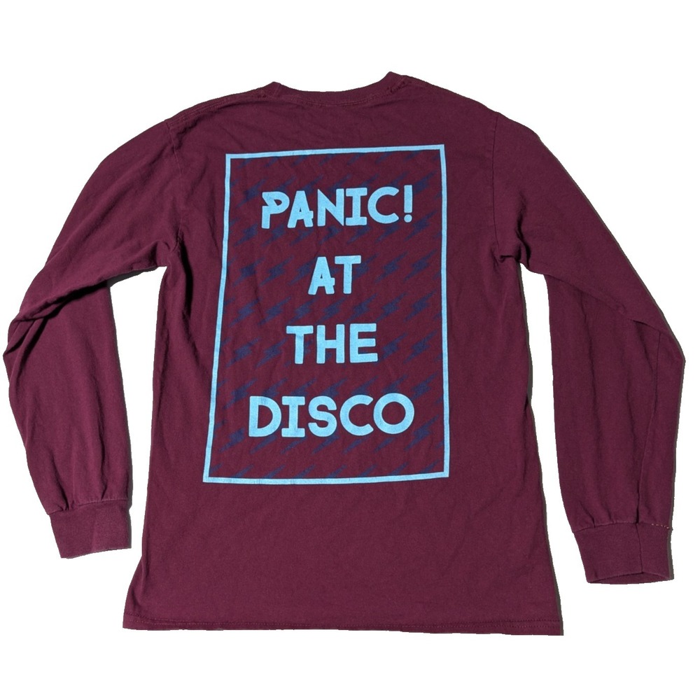 Panic At The Disco Burgundy‎ Long Sleeve Double-Sided T-Shirt - Mem Small